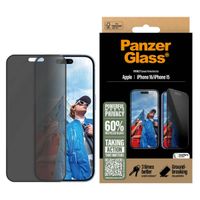 PanzerGlass Ultra Wide Fit Antibakterieller Screen Protector mit Sichtschutz inkl. Applikator Apple iPhone 16