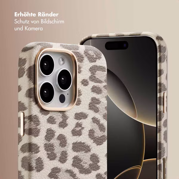 Selencia Sabi Backcover Leopardenmuster mit MagSafe Apple iPhone 16 Pro Max - Soft Ivory