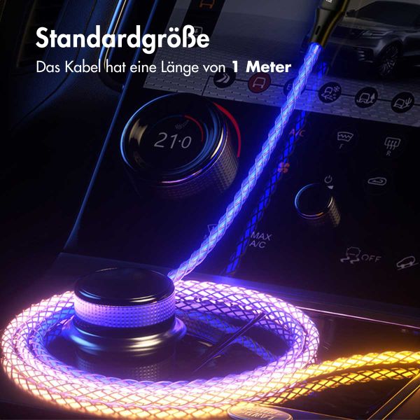 imoshion Leughtendes Schnellladekabel RGB - USB-C zu Lightning Kabel - 1 Meter