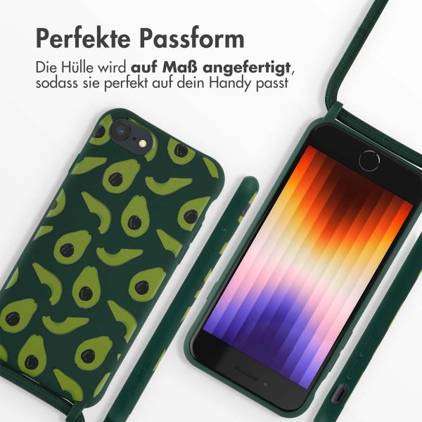 imoshion Silikonhülle design mit Band für das iPhone SE (2022 / 2020) / 8 / 7 - Avocado Green