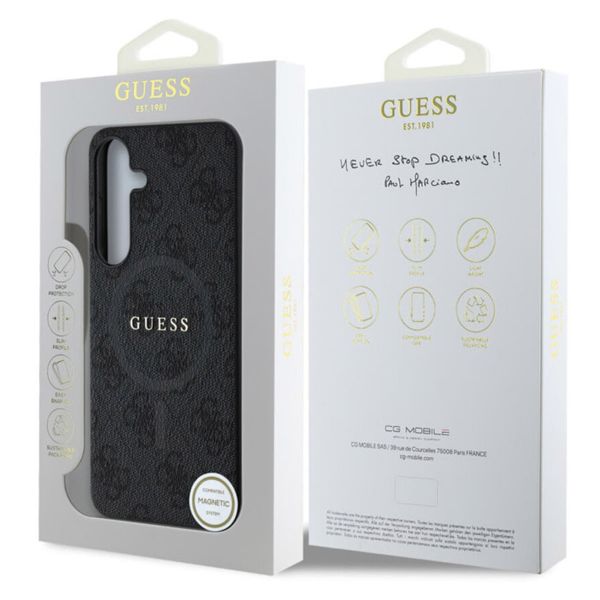 Guess Classic 4G Logo Backcover MagSafe Samsung Galaxy S25 - Schwarz