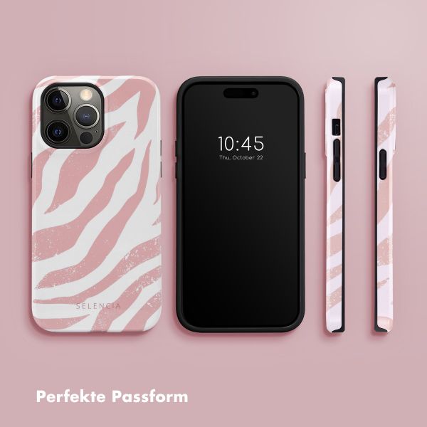 Selencia Vivid Back Cover iPhone 14 Pro Max - Colorful Zebra Old Pink