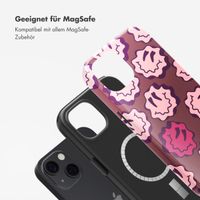 Selencia Vivid Tough Back Cover MagSafe für das iPhone 13 - Wavy Smiley Pink