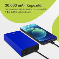 imoshion Ultra Series Aluminium | Powerbank 20.000 mAh - Schnellladen bis 33W - Kobaltblau