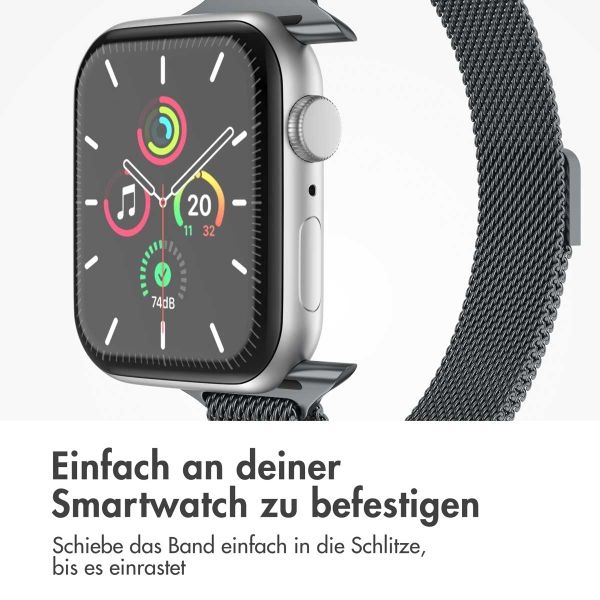 imoshion Mailandisches schlankes Armband für das  Apple Watch Series 1 t/m 9 / SE (38/40/41 mm) | Series 10 / 11 (42 mm) - Indigo