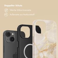 Selencia Vivid Tough Back Cover mit MagSafe für das iPhone 14 - Golden Beige Marble