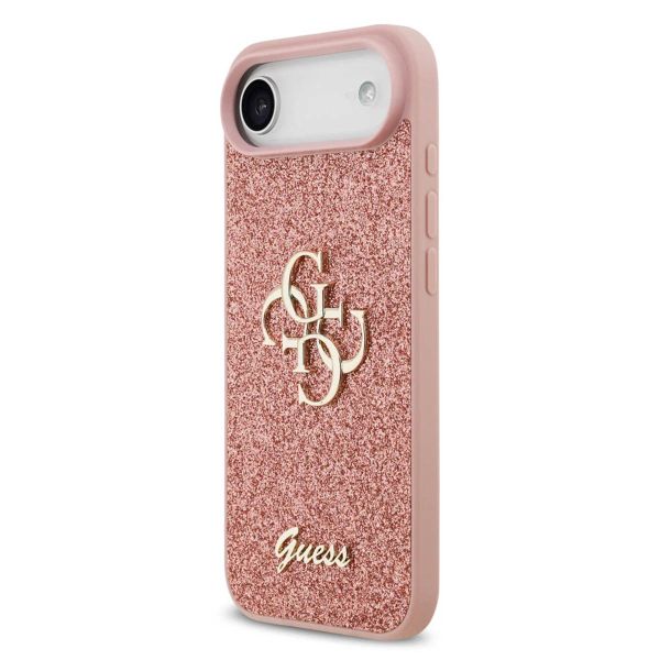 Guess 4G Metal Logo Back Cover mit Glitter Apple iPhone Air - Rosa