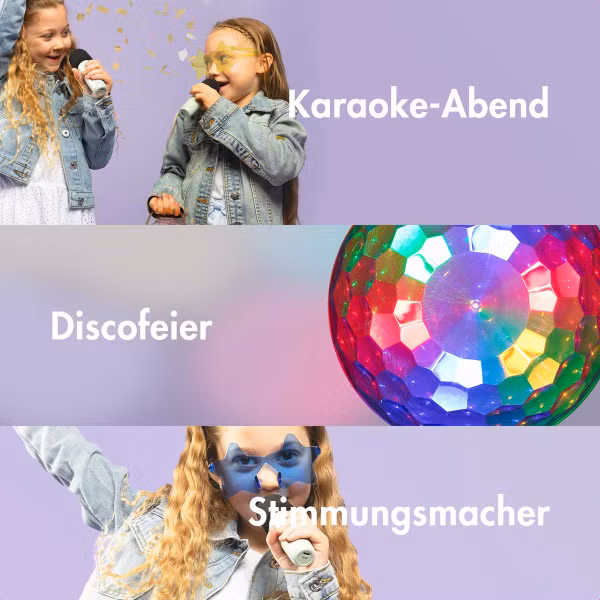 imoshion Sing & Shine Karaoke-Set - Lautsprecher und 2 Mikrofone - Lavender Lilac