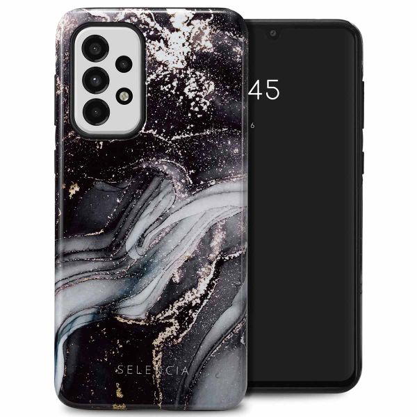 Selencia Vivid Tough Back Cover für das Samsung Galaxy A33 - Chic Marble Black