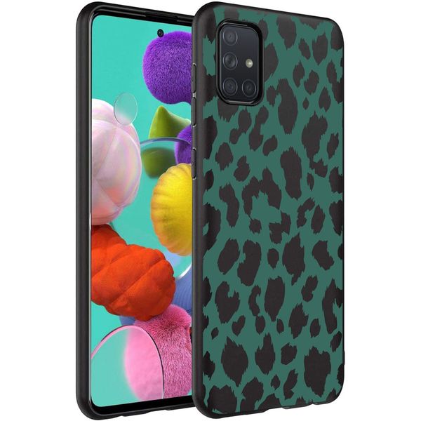 imoshion Design Hülle Samsung Galaxy A71 - Leopard - Grün / Schwarz