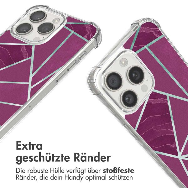 imoshion Design Hülle mit Band für das iPhone 15 Pro - Bordeaux Graphic