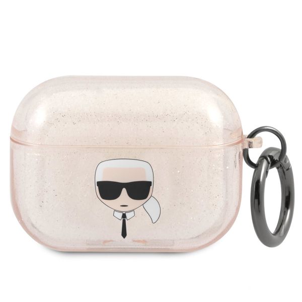 Karl Lagerfeld Karl's Head Silicone Glitter Case für das Apple AirPods Pro - Gold