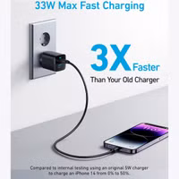 Anker Wandladegerät 323 | 33 Watt Schnellladegerät - USB-A + USB-C - Schwarz