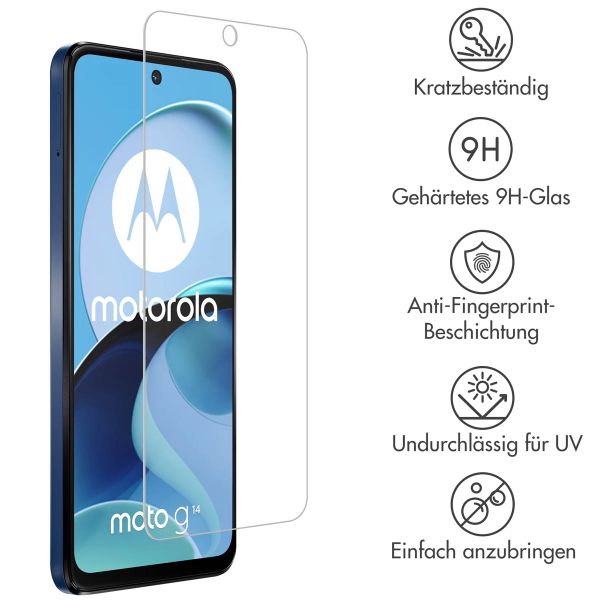 Accezz Screen Protector aus gehärtetem Glas für das Motorola Moto G14 - Transparent