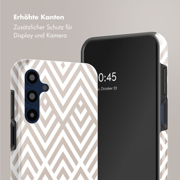 Selencia Vivid Tough Back Cover für das Samsung Galaxy A16 - Beige Zigzag