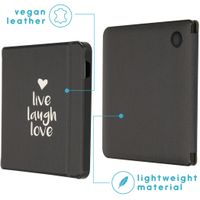 imoshion Design Slim Hard Sleepcover mit Stand für das Kobo Libra H2O - Live Laugh Love