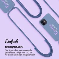 Personalisierte Color Backcover MagSafe mit abtrennbarem Band und Namen für iPhone 12 Pro - Ash Blue