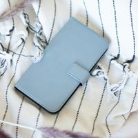 Selencia Echtleder Klapphülle Hellblau Galaxy A50 / A30s