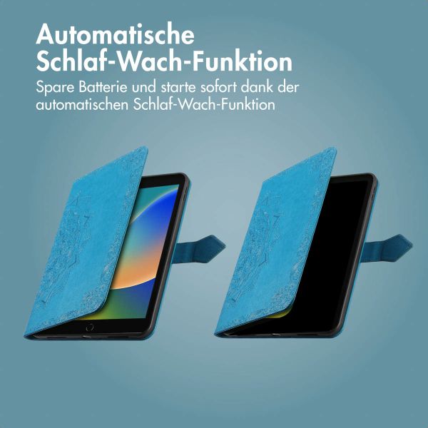 imoshion Mandala Klapphülle Apple iPad 9 (2021) 10.2 Zoll / iPad 8 (2020) 10.2 Zoll / iPad 7 (2019) 10.2 Zoll - Türkis