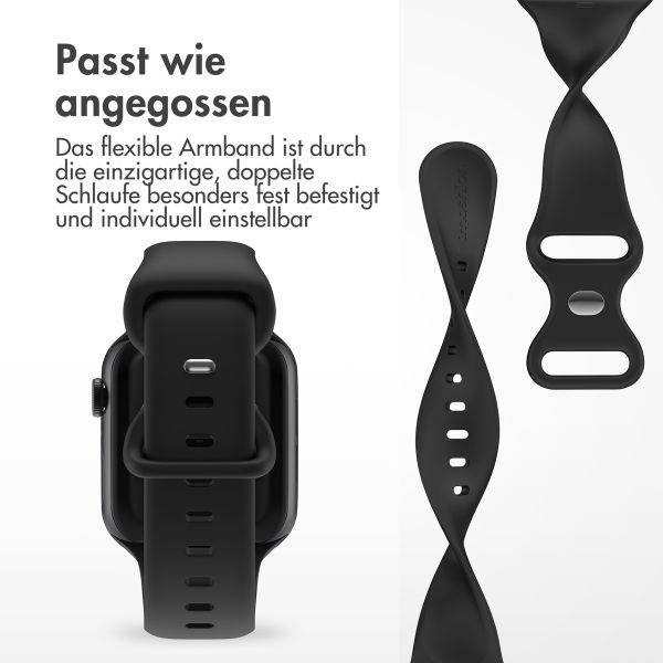 imoshion Silikonband⁺ für die Apple Watch Series 1 bis 9 / SE (38/40/41 mm) | Series 10 (42 mm) - Schwarz - Größe S/M