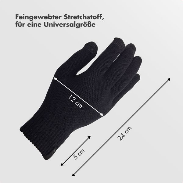 Selencia Touchscreen-Handschuhe Gestrickt - Einheitsgröße - Schwarz