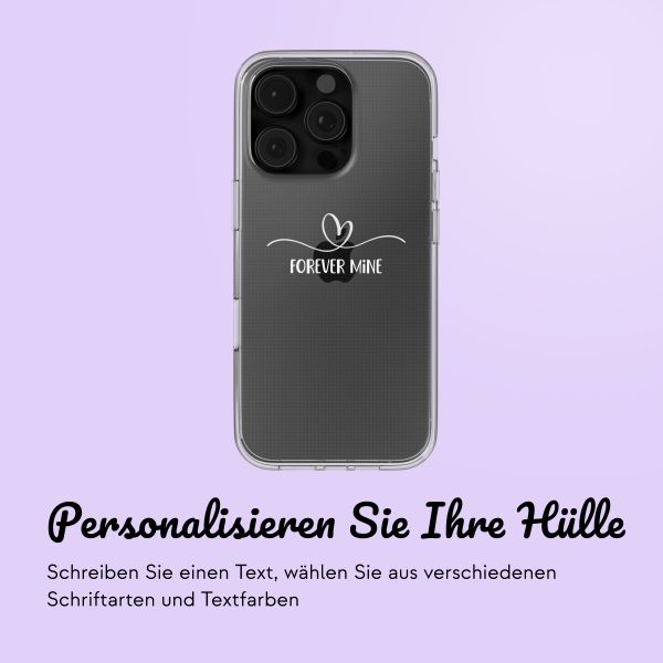 Personalisierte Hülle mit elegantem Herz iPhone 16 Pro - Transparent