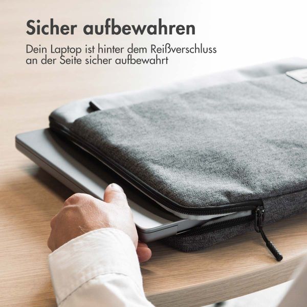 imoshion Laptop Hülle 15-16 Zoll - Laptop Hülle mit Griff - Geeignet für Laptops bis 15,6 Zoll - Grau