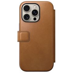 Nomad Modern Leather Folio Klapphülle Apple iPhone 16 Pro - English Tan