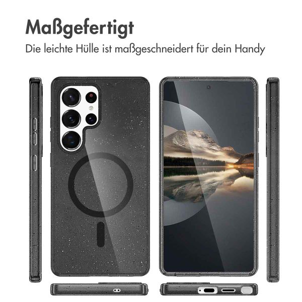 imoshion Sparkle Back Cover mit MagSafe für das Samsung Galaxy S24 Ultra - Glitzer Schwarz