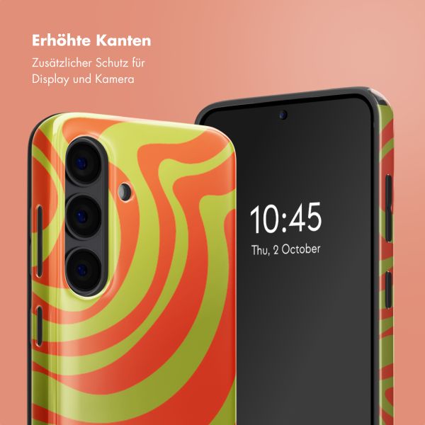 Selencia Vivid Back Cover Samsung Galaxy S24 - Wavy Swirl Orange Fern