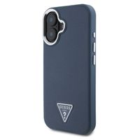 Guess Grained Triangle Case MagSafe für das iPhone 16 - Blue