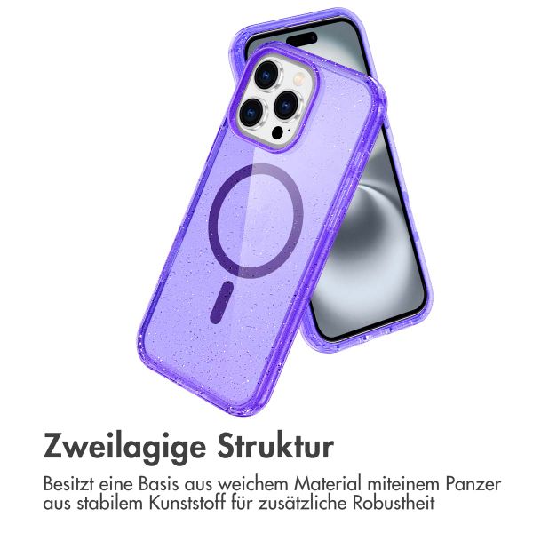 imoshion Sparkle Back Cover mit MagSafe für das Apple iPhone 16 Pro - Glitzer Violett