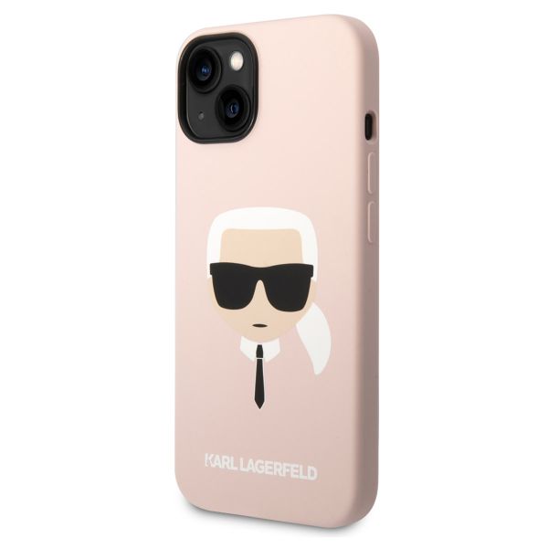 Karl Lagerfeld Karl's Head Liquid Silikonhülle MagSafe iPhone für das 14 - Rosa