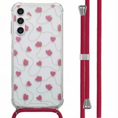 imoshion Design Hülle mit Band Samsung Galaxy A15 (5G) - Dusty Rose Connected Hearts