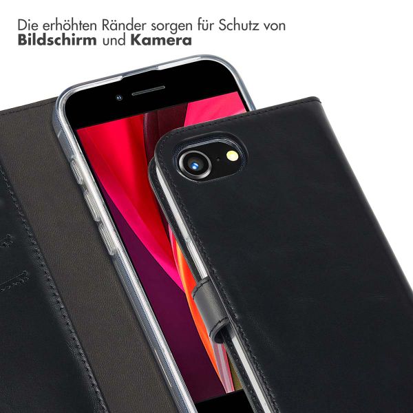 Selencia Echtleder Buchhülle iPhone 16e - Schwarz