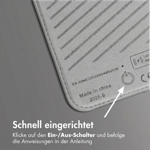 Accezz Magnetischer Lederkartenhalter - Geeignet für Apple Find My - Light Grey
