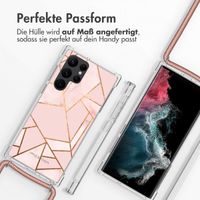 imoshion Design Hülle mit Band für das Samsung Galaxy S22 Ultra - Pink Graphic