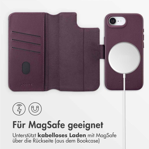 Accezz 2-in-1 Klapphülle aus Leder mit MagSafe Apple iPhone 16e - Heath Purple