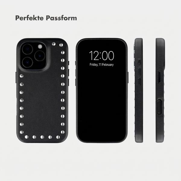 Selencia Studs Backcover mit MagSafe Apple iPhone 16 Pro - Velvet Black