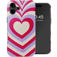 Selencia Vivid Rückabdeckung mit MagSafe Apple iPhone 16 - Double Hearts Rubine Red Lilac