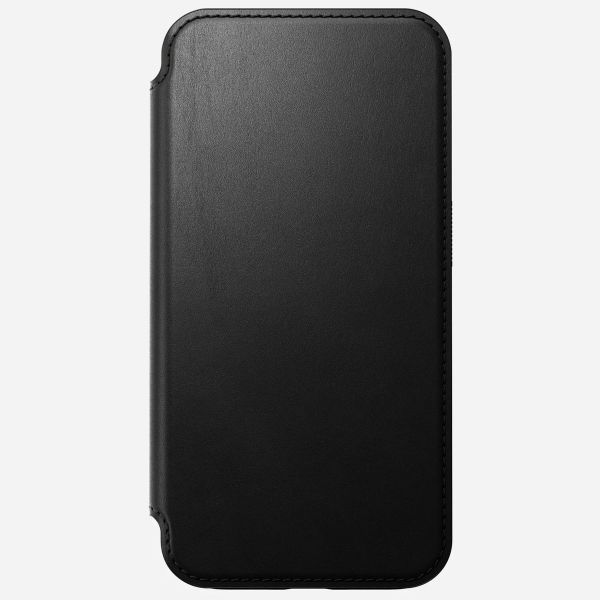 Nomad Modern Leather Folio Klapphülle für das iPhone 15 Pro - Schwarz