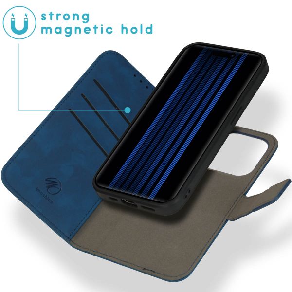 imoshion Entfernbare 2-1 Luxus Klapphülle Apple iPhone 15 Pro - Blau
