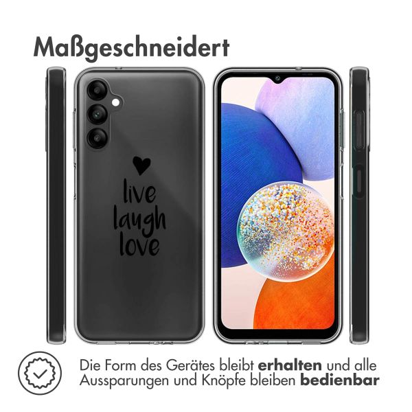 imoshion Design Hülle für das Samsung Galaxy A14 (5G/4G) - Live Laugh Love - Schwarz