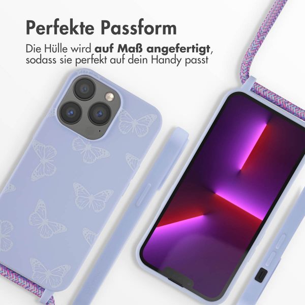 imoshion Silikonhülle design mit Band für das iPhone 13 Pro - Butterfly