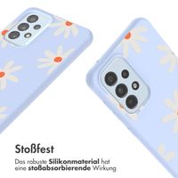 imoshion Silikonhülle design mit Band für das Samsung Galaxy A33 - Lila Flower Distance