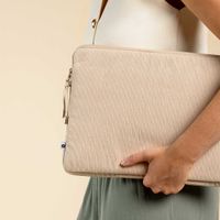 Selencia Cord Laptop Hülle 15-16 Zoll - Laptop Sleeve - Beige