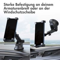 Accezz Tablet halterung Auto - Armaturenbrett und Windschutzscheibe - Verstellbar - Universal - Schwarz