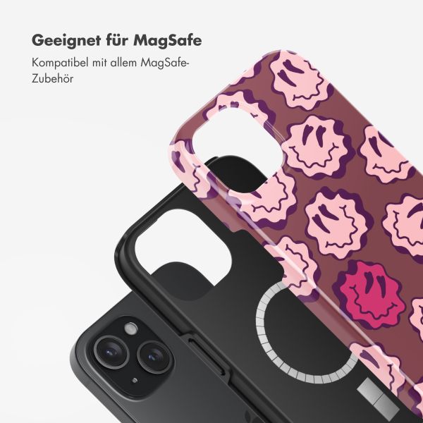 Selencia Vivid Rückabdeckung mit MagSafe Apple iPhone 15 - Wavy Smiley Pink