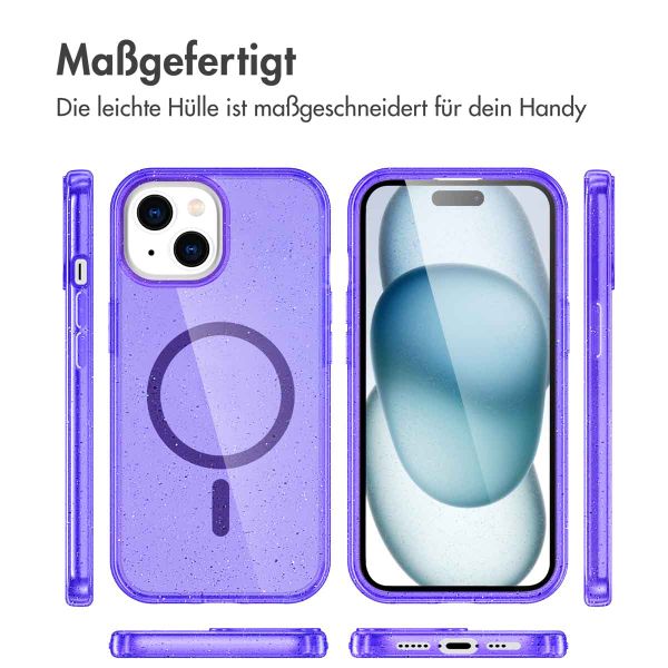 imoshion Sparkle Back Cover mit MagSafe Apple iPhone 15 - Glitzer Violett