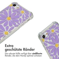 imoshion Design Hülle mit Band Apple iPhone SE (2022 / 2020) / 8 / 7 - Tropical Violet Flowers Connect